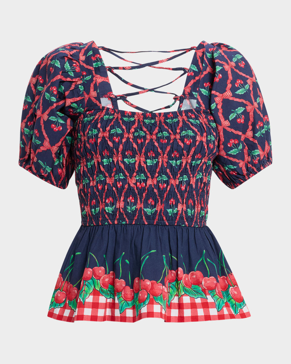 Allegra Cherry Pie Smocked Blouse